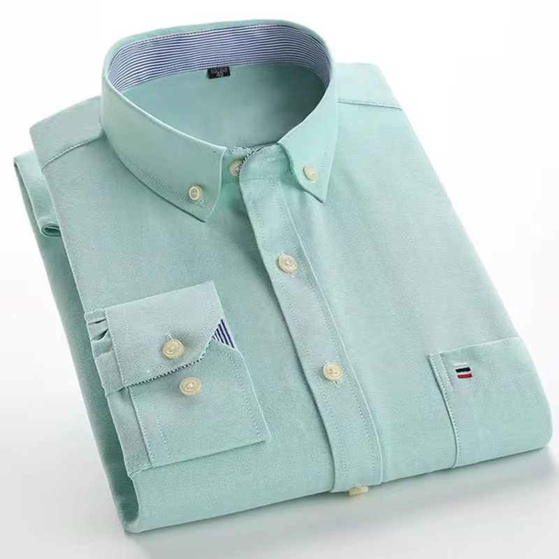 Oxford Cotton Casual Shirt Business - 5XL-6XL-7XL Men's Long Sleeve Shirt Spring