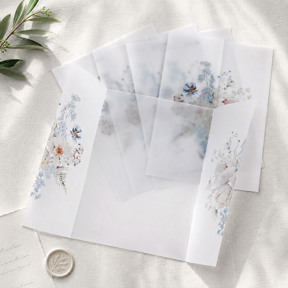 20/50pcs Vellum Wraps for Wedd - Jackets recension och pris