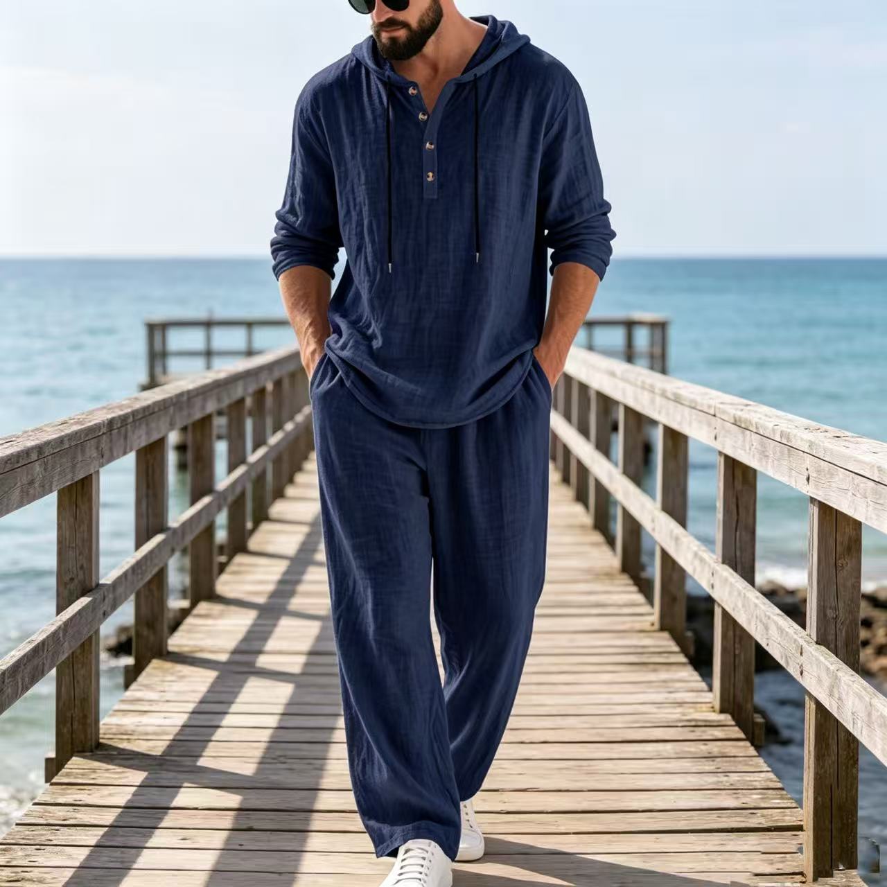 2026 Cross-border Spring and A - Mens Linen Shirt Long Sleeve recension och pris
