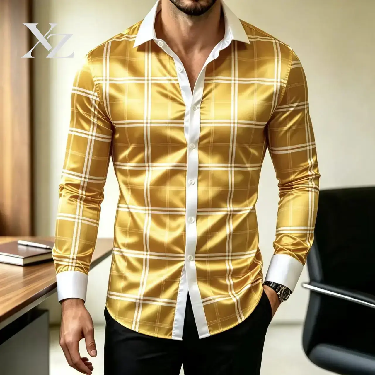 Hot Sale Men's Slim Fit Long S - Mens Satin Silk Dress Shirt recension och pris