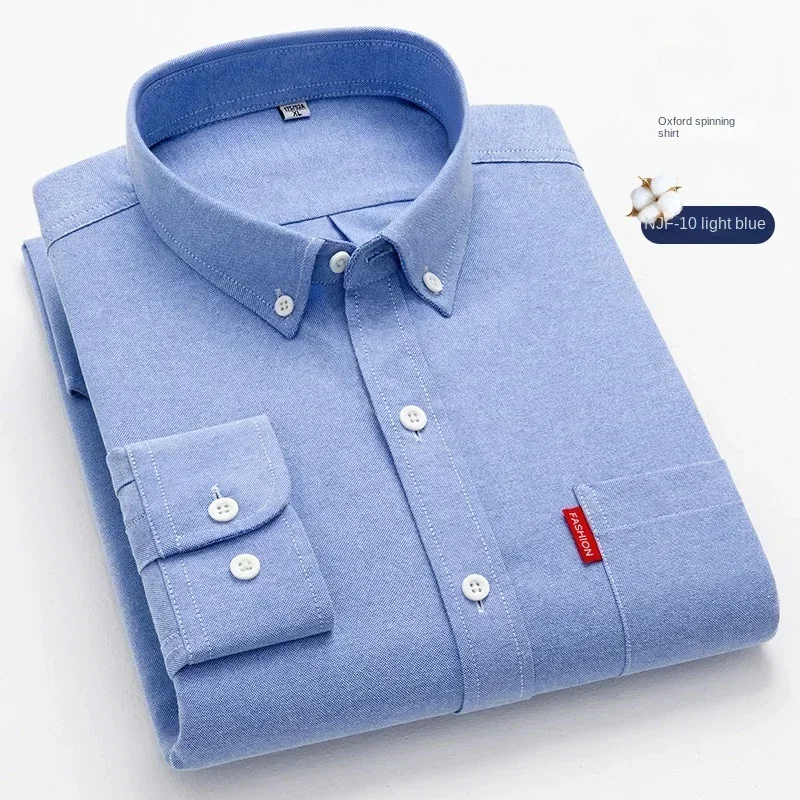 100% Pure Cotton Men's Solid C - Oxford Cotton Casual Shirt Business recension och pris