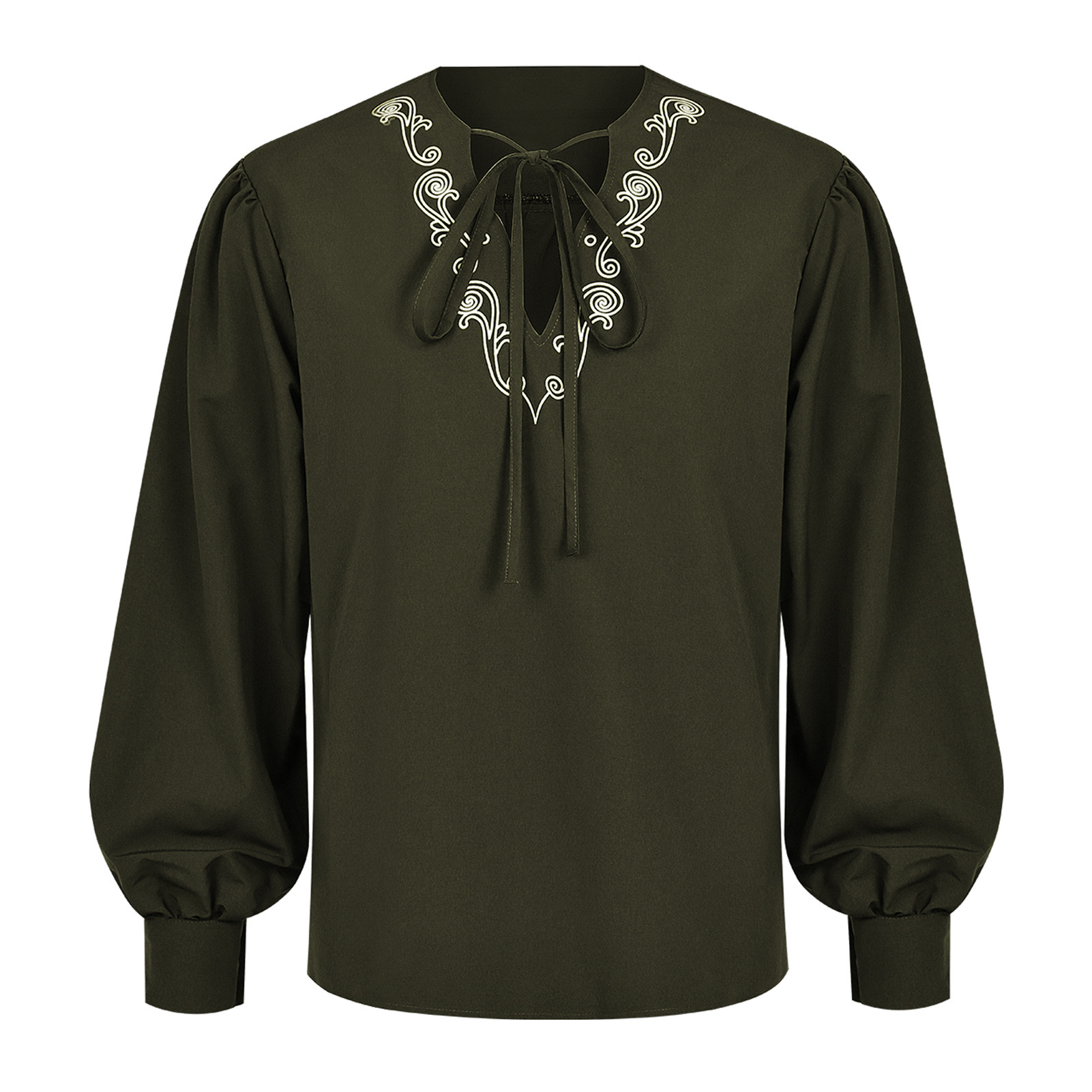 Renaissance Pirate Shirt Vikin - Medieval Gothic Lace Up Pirate Shirt recension och pris